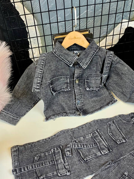 BLACK BAGGY DENIM SET