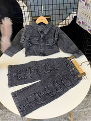BLACK BAGGY DENIM SET